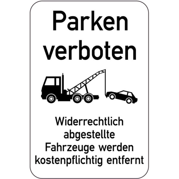 Steen HGS speciaal bord, parkeren verboden. Illegaal geparkeerde voertuigen zullen..., 400 x 600 mm, 14920