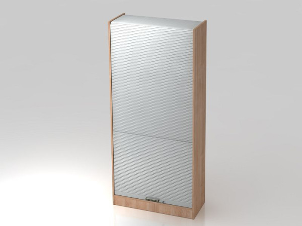 Hammerbacher rolluikkast verticaal 90cm, 5OH strookgreep walnoot/zilver, 90x40x200,4 cm (BxDxH), VSET90/N/S/SG