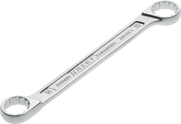 Hazet dubbele ringsleutel, buiten dubbel zeskant tractieprofiel, 14x15mm, 610N-14X15