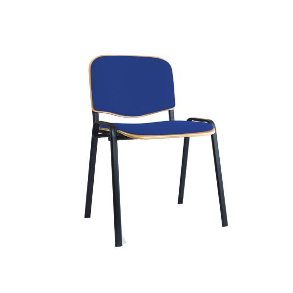 Lüllmann bezoekersstoel, bekleed met beukenmultiplex, 450/810 x 545 x 425 mm, diep zwart/blauw, 225471