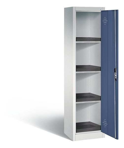 C+P klimaatkast Acurado, H1950xW502xD500mm, kleur: lichtgrijs / verre blauw, verzonken handgreep, 8901-316 S10114