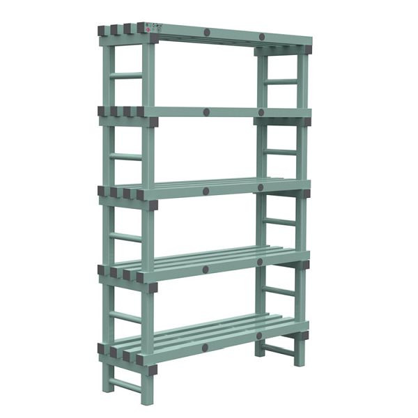 REA Euro plank 1200x400x1850mm, 5 staanders met 350mm afstand, 308.171