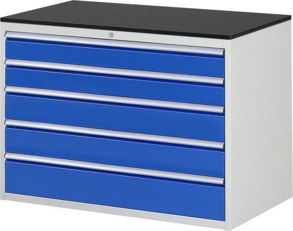 RAU ladekast serie 7000, B1145xD650xH820mm, laden: 2xH120, 2xH150, 1xH180mm, werkblad melaminehars gecoat, 03-XXL5.11A-M.11