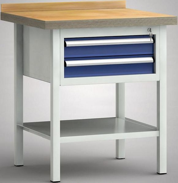 KLW standaard werkbank - 750 x 700 x 840 mm L x B x H, WS057N-0750M40-E7022