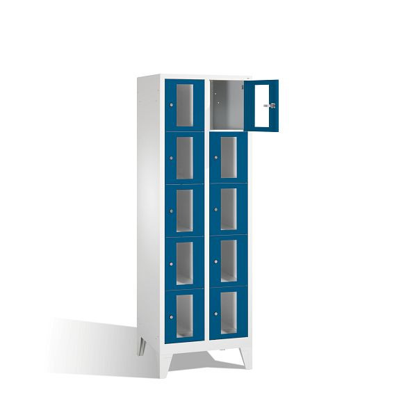 C+P lockerkast Classic, H1850xB610xD500mm, kleur: lichtgrijs / gentiaanblauw, 8010A205 S10002