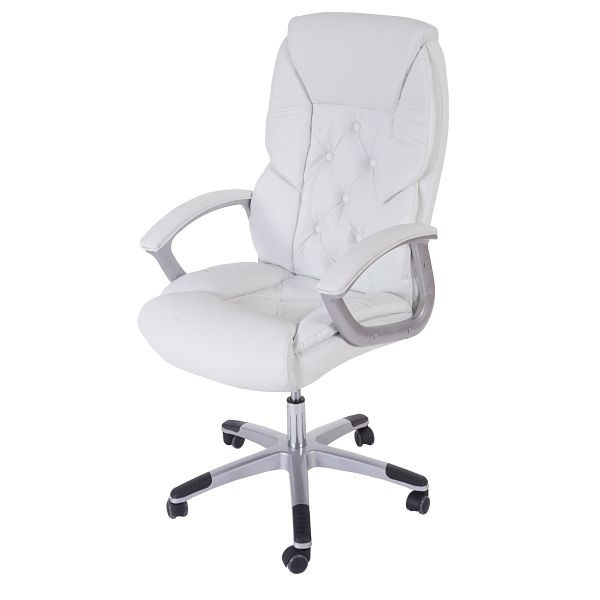 Mendler professionele bureaustoel L42 XXL, directiedraaistoel, 150 kg draagvermogen imitatieleer, wit, 59138