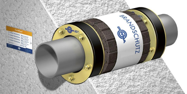 DOYMA Curaflam brandwerende doorvoer 2xA BSHB met DPS DN 150, voor 86,0 - 94,0 GGV / EPDM, 307709015000