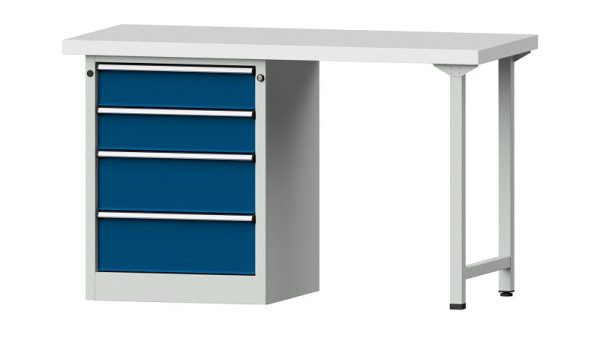 ANKE werkbanken combinatie werkbank, model 816 V, 1500 x 700 x 900 mm, RAL 7035/5010, KSP 50 mm, 415.007