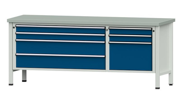 ANKE werkbanken kistwerkbank, model 288 V, 2000 x 700 x 840 mm, RAL 7035/5010, ZBP 40 mm, 304.640