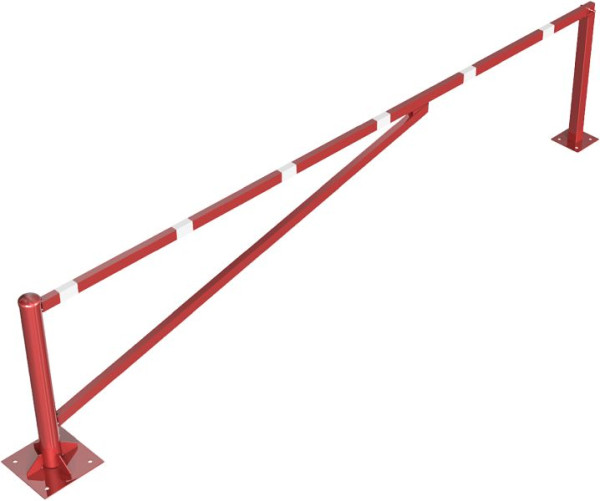 Schake roterende slagboom 4,00m, voor hangslot, draaibare paal: Ø 102mm, slagboomarm: 60x40mm, incl. 2 steunpalen, voor pluggen, 413_400VBP