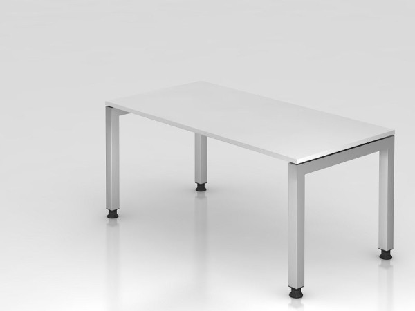 Hammerbacher bureau U-voet vierkant 160x80cm wit, rechthoekige vorm, zwevende plaat, VJS16/W/S