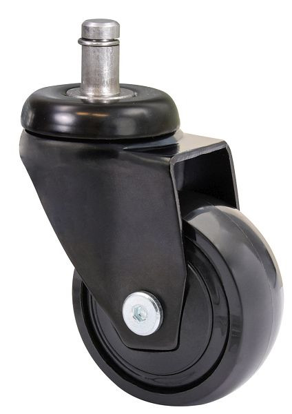 WAGNER Möbel-Lenkrolle 3C-SERIE Durchmesser 50mm, TPE, schwarz, soft, Kugellager Tragkraft 50kg, Stift 11x22mm, VE: 4 Stück, 1225261
