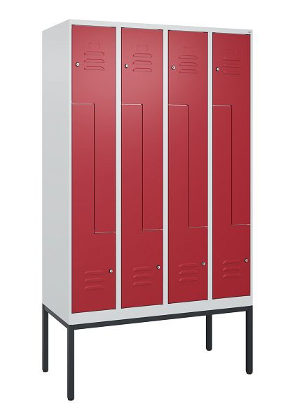 C+P Z-Spind Classic PLUS, Gestell, 8 Abteile, 2120x1200x500mm, 7035/3003, Zylinderschlösser, 0800337-408 S10016