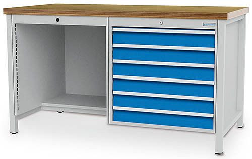 Bedrunka + Hirth box werkbank serie 1500 R24-24, 6x100 mm, 1500 x 750 x 859 mm, 03.15.030V