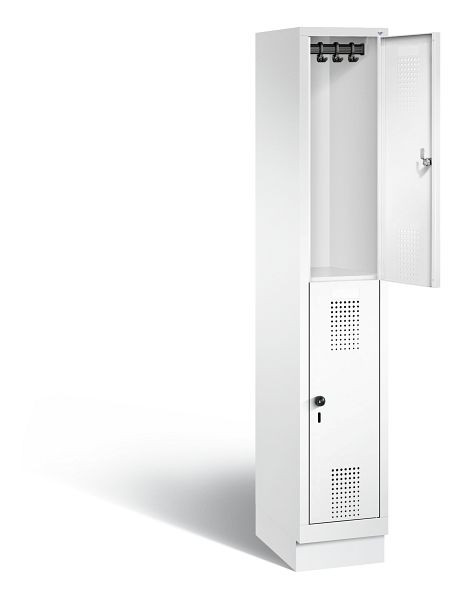 C+P locker, dubbellaags Evolo, H1800xB320xD500mm, kleur: verkeerswit, 48320-10 S10110