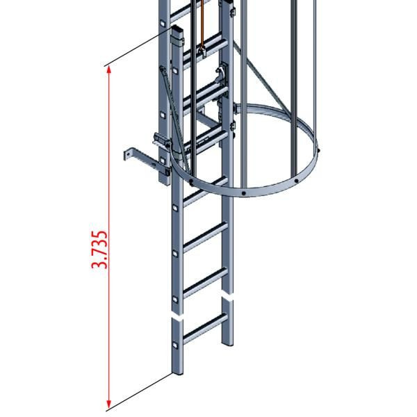 HYMER uitschuifbare ingang als vervangingsonderdeel voor montage achteraf op een bestaande vaste ladder, kabelbediening van onderaf, 0052315