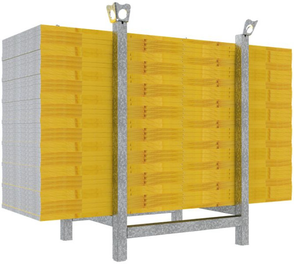 Schakebekistingspanelen SET bestaande uit: 1x stapelpallet (art.nr. 50140V), 40x bekistingspanelen met randbescherming (art.nr. 102120), 102120-SET