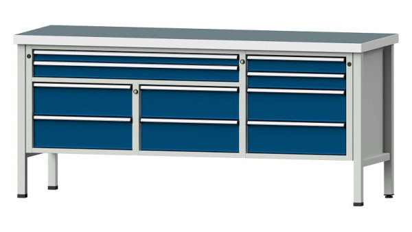 ANKE werkbanken kistwerkbank, model 285 V, 2000 x 700 x 900 mm, RAL 7035/5010, UBP 50 mm, 304.591