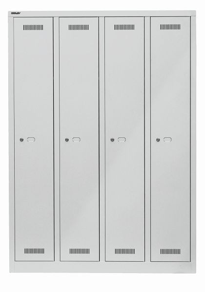 Bisley MonoBloc™ kledingkast, 4 compartimenten, elk 1 compartiment, lichtgrijs, ML11Q1645