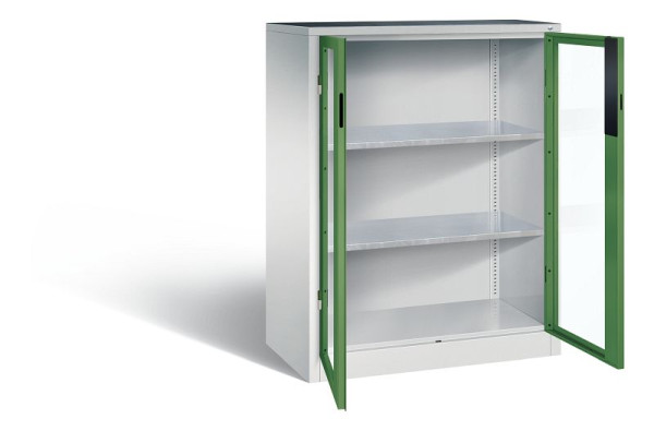 C+P gereedschapskast Acurado, H1200xW930xD500mm, kleur: lichtgrijs / reseda groen, verzonken handgreep, 8521-055 S10164