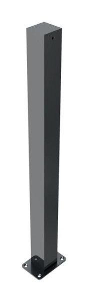 Schake stijlpaal stalen buis 70 x 70 mm serie 4071B, stationair, voor plugbevestiging met voetplaat 100 x 150 mm, 4071PB