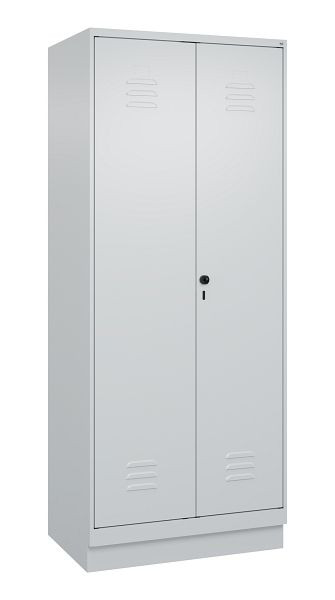 C+P Umkleidespind Classic PLUS, Doppel-Spind, Sockel, 2 Abteile, 1950x800x500mm, 7035/7035, Drehriegel, 080022-22P S10009