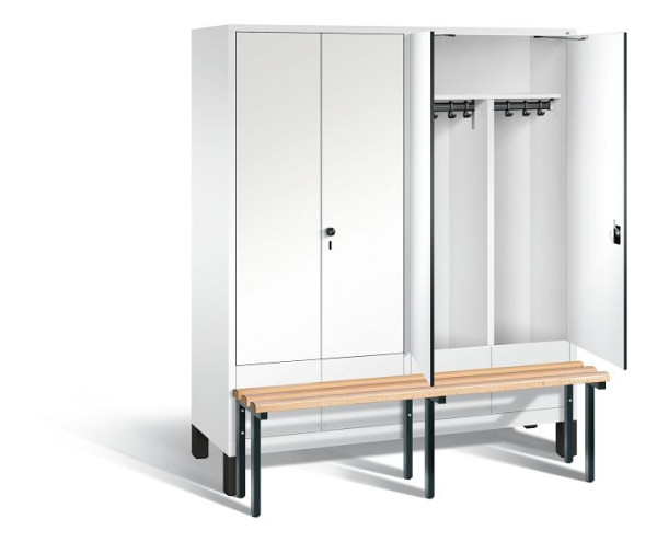 C+P zwart wit kastje Evolo, H1850xB1590xD815mm, kleur: verkeerswit / decor wit, 48032-42 S10086