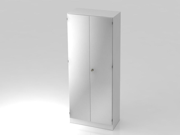 Hammerbacher kast 5OH met onderpaneel gestreepte greep wit/zilver, 80x42x200,4 cm (BxDxH), V6100/B/S/SG