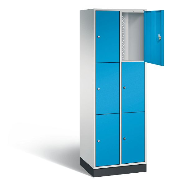 C+P lockerkast Intro, H1950xB620xD490mm, kleur: lichtgrijs / lichtblauw, 8370-201 S10008