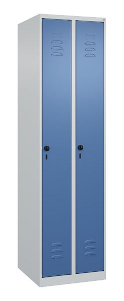 C+P luierkluis Classic PLUS, 2 vakken, 1850x500x500mm, 7035/5023, veiligheidsdraaigrendel, 080000-29 S10005