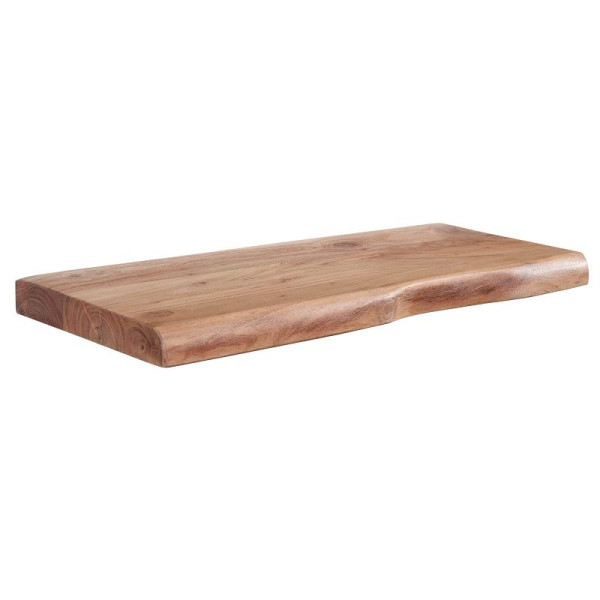 Wohnling wandplank met boomrand, massief acaciahout, 60 cm, design zwevende plank, wandplank, natuurlijk hout, hangplank in landelijke stijl, WL6.513
