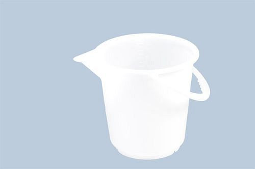 DENIOS industriële emmer van kunststof, inhoud 10,5 l, rond, met schenktuit, geschikt voor voedsel, 8-pack, 308416