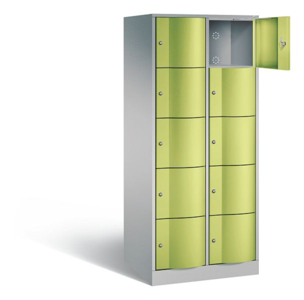 C+P XL lockerkast Resisto, H1950xB772xD640mm, kleur: wit aluminium / virid green, 8570-273 S10049