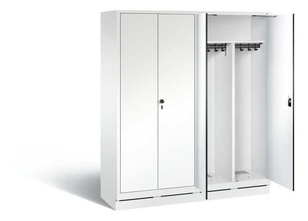 C+P zwart wit locker Evolo, H1800xB1590xD500mm, kleur: verkeerswit / decor wit, 48022-42 S10075