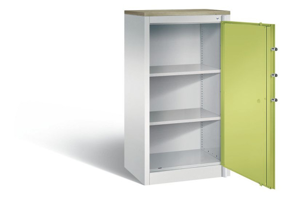 C+P brandwerende kast Certos, H1226xB650xD500mm, kleur: lichtgrijs / virid groen, handgreep, 3 OH, 1160-000 S10425