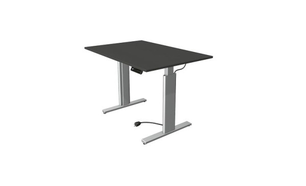 Kerkmann zit/sta tafel Move 3 zilver, B 1200 x D 800 mm, elektrisch in hoogte verstelbaar van 720-1200 mm, antraciet, 10231913