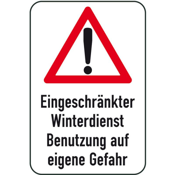 Steen HGS winterbord/verkeersbord Winterdienstbeperking Gebruik op eigen risico, 500x750mm, 14730