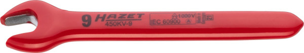 Hazet steeksleutel, dubbel geïsoleerd, buitenzeskantprofiel, 9 mm, 450KV-9