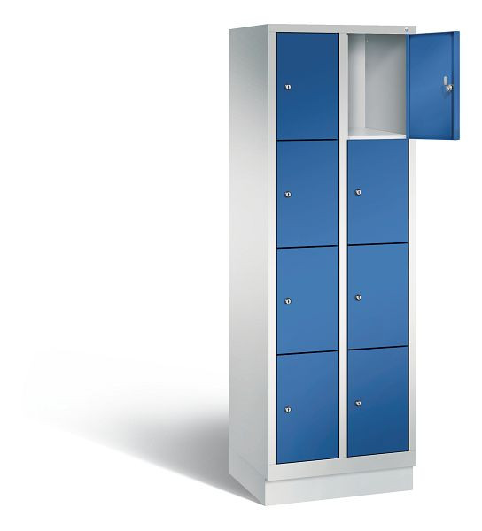 C+P lockerkast Evolo, H1800xB610xD500mm, kleur: lichtgrijs / gentiaanblauw, 48020-204 S10000