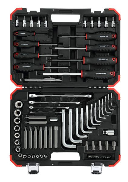 GEDORE rode TX-schroevendraaierset 1/4" + 1/2" in koffer, 75-delig, 3301575
