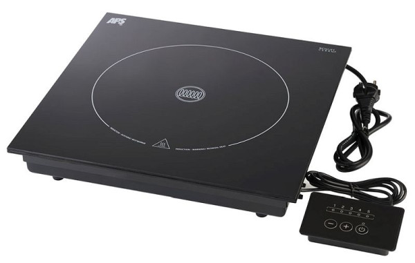 APS inbouw inductiekookplaat, 35,5 x 35,5 cm, hoogte: 6 cm, 2.000 watt, afstandsbediening, vermogen regelbaar in 5 niveaus, 12285