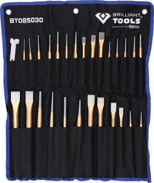 Brilliant Tools beitel- en ponsset, 28-delig, BT085030