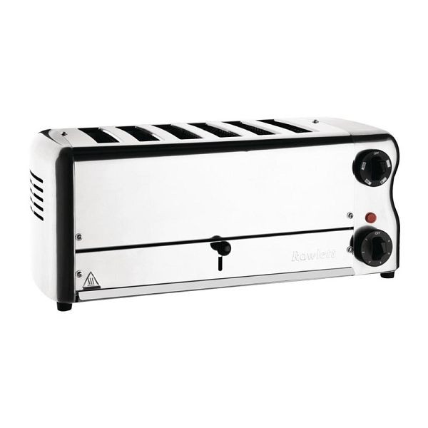 Rowlett Esprit broodrooster met 6 sleuven chroom met 2 extra elementen en sandwichkooi, CH185
