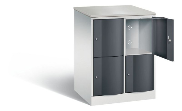 C+P XL lockerkast Resisto, H1077xB772xD640mm, kleur: lichtgrijs / zwartgrijs, 8472-273 S10056