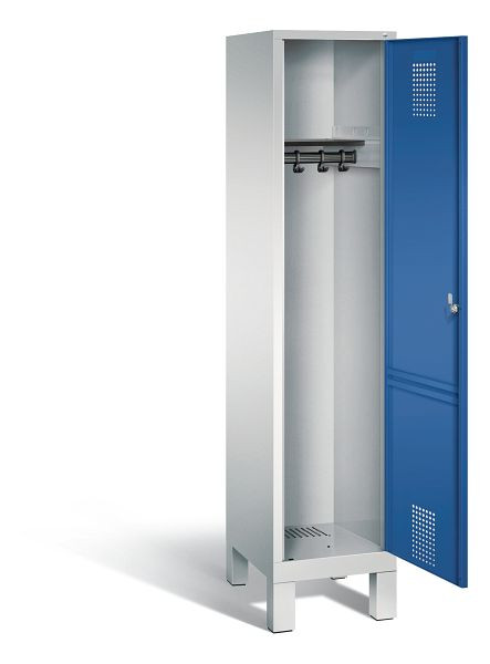 C+P garderobe Evolo, H1850xW420xD500mm, kleur: lichtgrijs / gentiaanblauw, 48010-12 S10031