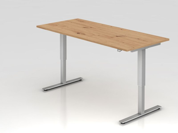 Hammerbacher bureau XMST19, 180 x 80 cm, blad: knoestig eiken, 25 mm dik, 2 mm ABS rand, rechthoekige vorm, VXMST19/R/S