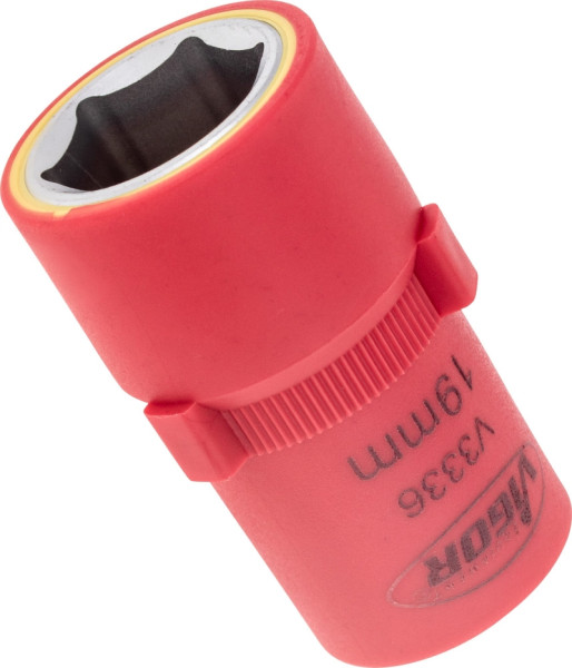 VIGOR VDE dopsleutelinzet, hol vierkant 12,5 mm (1/2 inch), buitenzeskantprofiel, 19 mm, V3336