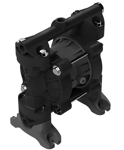 DENIOS perslucht dubbelmembraanpomp, 1/4'', gemaakt van PVDF / EPDM-PP / PTFE, 287-086