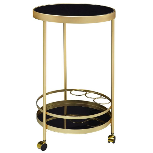 Wohnling Design serveerwagen goud rond Ø 45 cm 2 niveaus, WL6.000