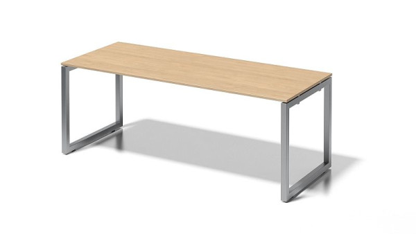 Bisley Cito bureau, 730 mm vaste hoogte O-frame, H 19 x B 2000 x D 800 mm, esdoorn/zilver, DOF2008MP355